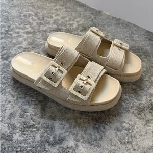 Sam Edelman Beige Buckle Sandals